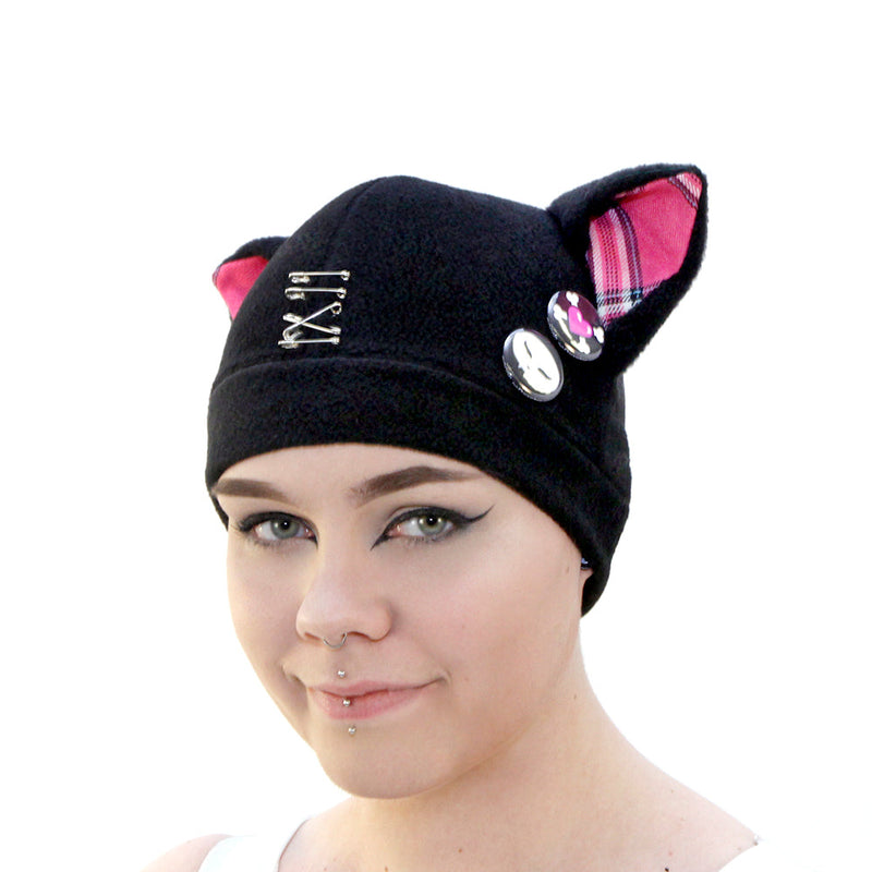 Pin Punx Kitty Hat - Pawstar Pawstar Fleece Hats cat, cosplay, costume, Feline, furry, hat, ship-15, ship-15day