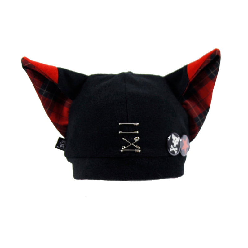 Pin Punx Fox Hat Pin Punx by Pawstar embodies the gothic lolita, punk, emo, and harajuku vibes. The vibrant plaid is the perfect contrast to the various safety pins, ear piercings, and custom Pawstar buttons. 
Pawstar has been making all of our products in the USA since 2003.