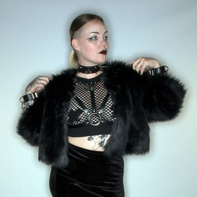DSFusion Dark Star Fusion Pawstar goth pastel kawaii lolita harajuku fashion cybergoth punk cyberpunk rave raver festival dog fashion for furry furries Pure Fluff Crop Jacket