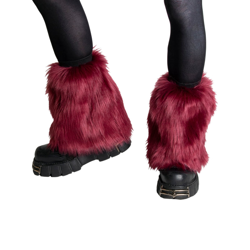 burgundy merlot red Pony Puff Leg Warmer - Monster Fur - Pawstar Pawstar Pony Puffs  cosplay, costume, furry, Legs,
