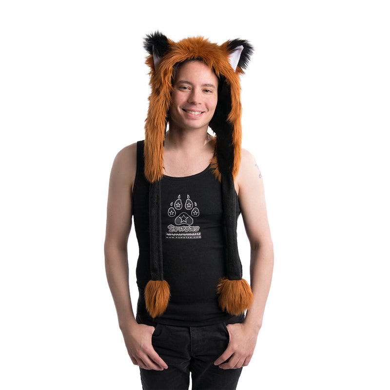 Fox Yip Puffet Hood - Pawstar Pawstar Hoods canine, cosplay, costume, fox, furry, hat, orange, ship-15, ship-15day
