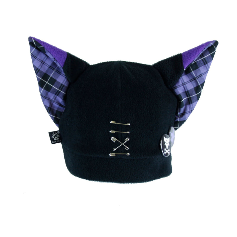 Pin Punx Fox Hat Pin Punx by Pawstar embodies the gothic lolita, punk, emo, and harajuku vibes. The vibrant plaid is the perfect contrast to the various safety pins, ear piercings, and custom Pawstar buttons. 
Pawstar has been making all of our products in the USA since 2003.