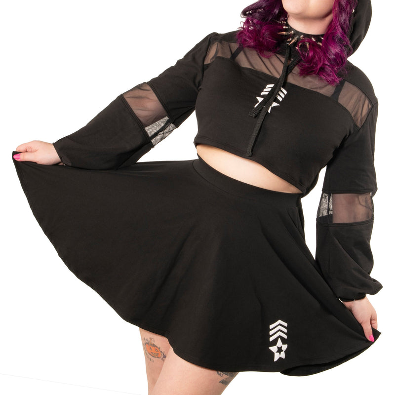 S.I. Flare Skirt DSFusion Dark Star Fusion Pawstar goth pastel kawaii lolita harajuku fashion cybergoth punk cyberpunk rave raver festival dog fashion for furry furries