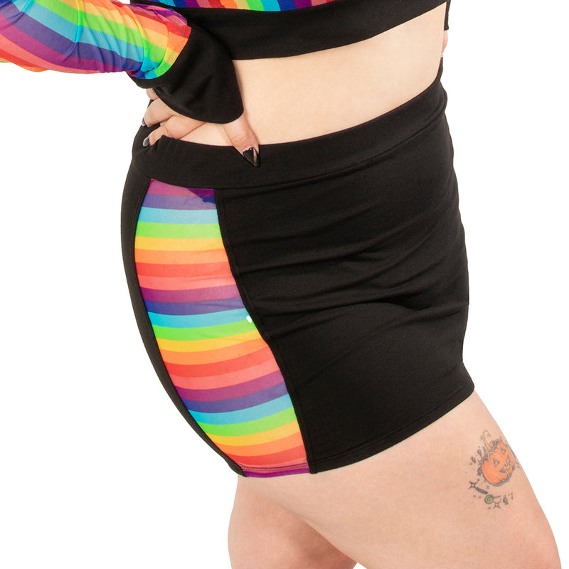 Vivid Rainbow Panel Skirt