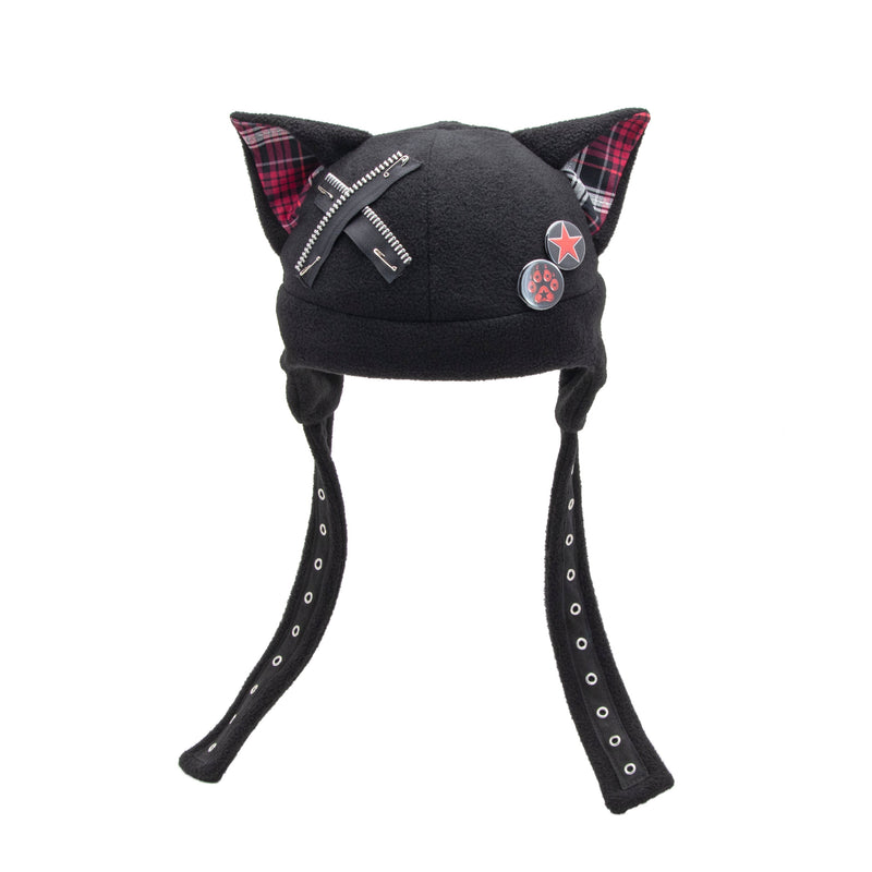 Pin Punx Kitty Hat - Extra Warm - Pawstar Pawstar Fleece Hats cat, cosplay, costume, Feline, furry, hat, ship-15, ship-15day