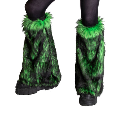 green Wild Wolf Fur Leg Warmers - Pawstar Pawstar Leg Warmers cosplay, costume, furry, Legs, wolf