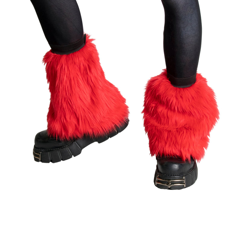 red Pony Puff Leg Warmer - Monster Fur - Pawstar Pawstar Pony Puffs furry Pony Puffs  cosplay, costume,