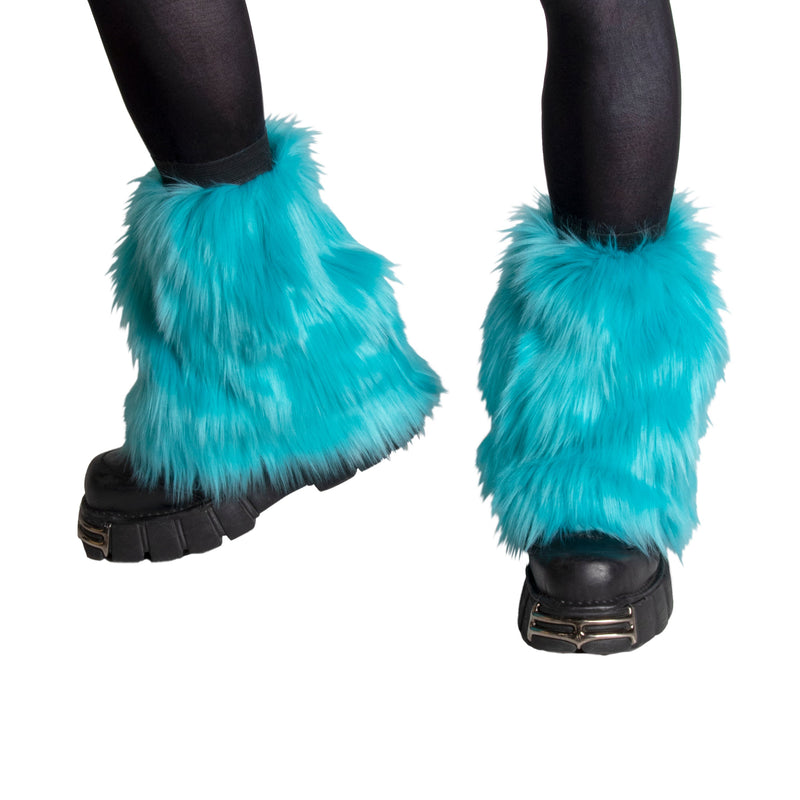 teal turquoise Pony Puff Leg Warmer - Monster Fur - Pawstar Pawstar Pony Puffs cosplay, costume, furry, Legs, raver