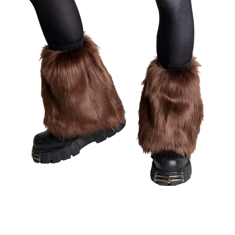 brown chocolate Pony Puff Leg Warmer - Monster Fur - Pawstar Pawstar Pony Puffs , cosplay, costume, furry, Legs, raver, rave