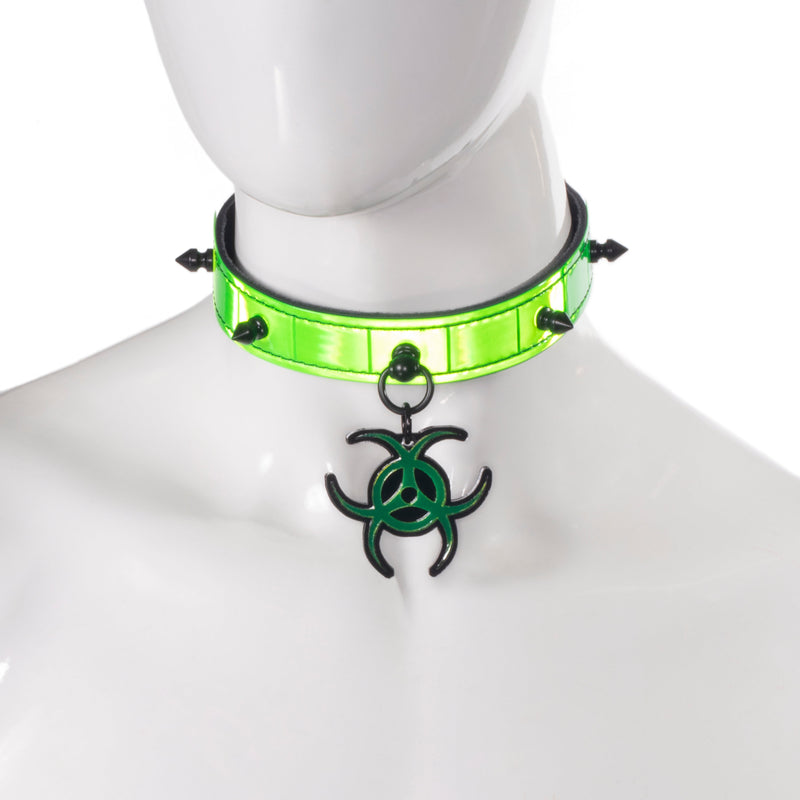 Cyber BIOHAZARD Collar - Pawstar dsfusion Collar cyber, leather, ship-15, ship-15day