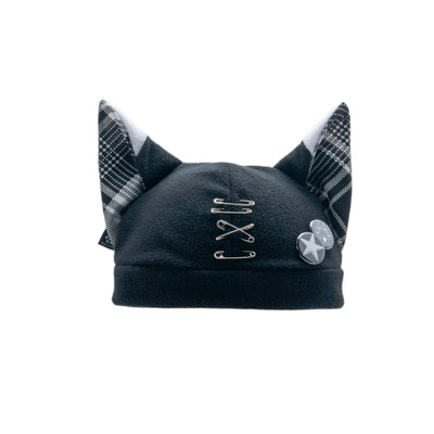 Pin Punx Fox Hat Pin Punx by Pawstar embodies the gothic lolita, punk, emo, and harajuku vibes. The vibrant plaid is the perfect contrast to the various safety pins, ear piercings, and custom Pawstar buttons. 
Pawstar has been making all of our products in the USA since 2003. 