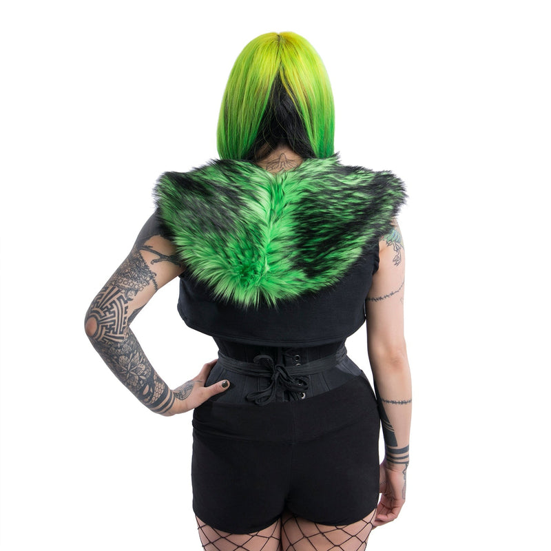 Fur Ruff Crop Vest - Pawstar dsfusion Tops outerwear, ship-15, ship-30day, tops