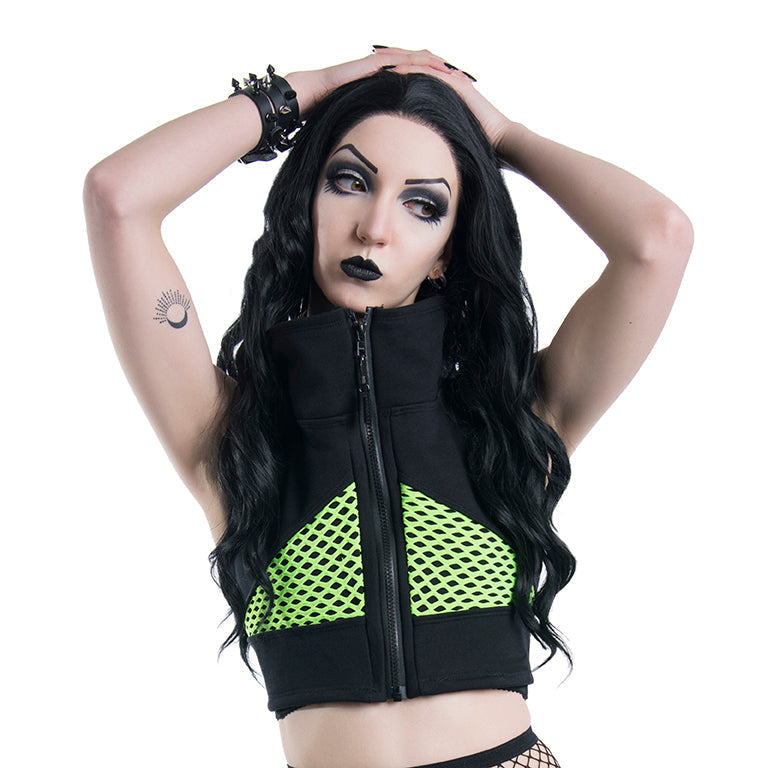 VectorNet Crop Vest - Pawstar dsfusion Cyber Gear cyber, festival, outerwear, rave, sale, ship-15, ship-30day, tops