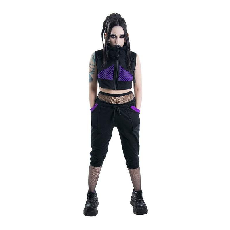 VectorNet Crop Vest - Pawstar dsfusion Cyber Gear cyber, festival, outerwear, rave, sale, ship-15, ship-30day, tops