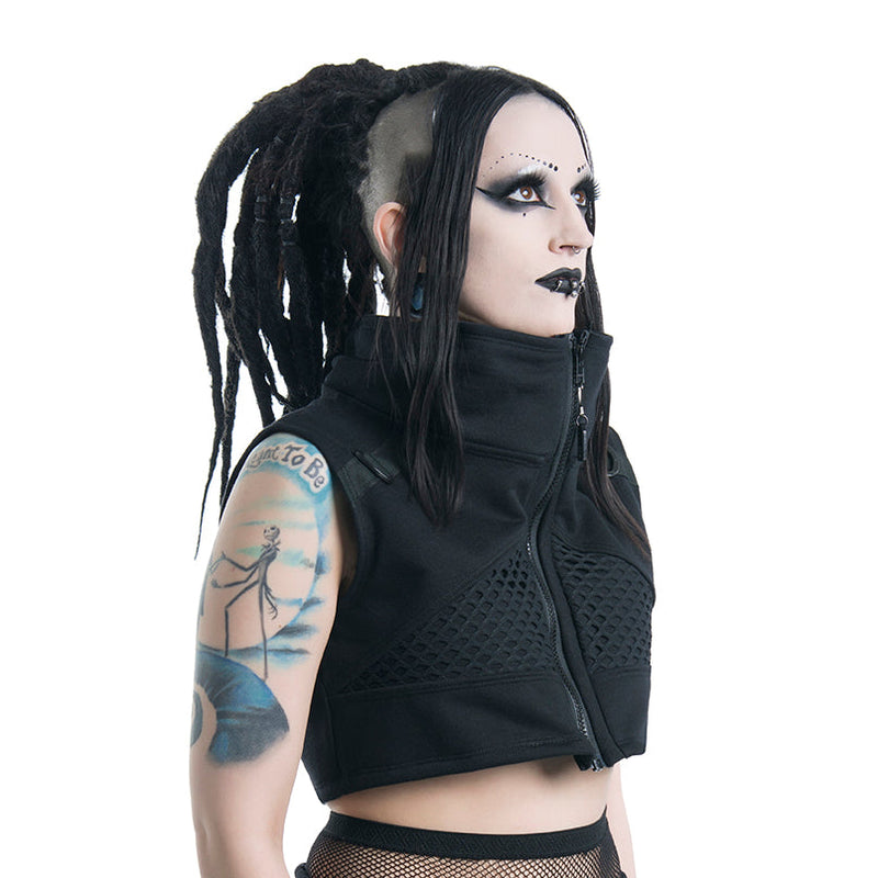 VectorNet Crop Vest - Pawstar dsfusion Cyber Gear cyber, festival, outerwear, rave, sale, ship-15, ship-30day, tops