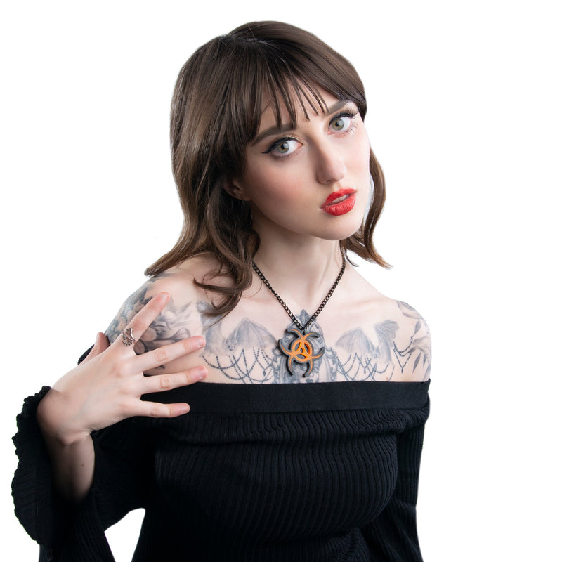 Biohazard Bit Necklace DSFusion Dark Star Fusion Pawstar goth pastel kawaii lolita harajuku fashion cybergoth punk cyberpunk rave raver festival dog fashion for furry furries