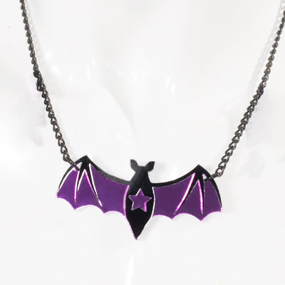 Bat Star Necklace DSFusion Dark Star Fusion Pawstar goth pastel kawaii lolita harajuku fashion cybergoth punk cyberpunk rave raver festival dog fashion for furry furries