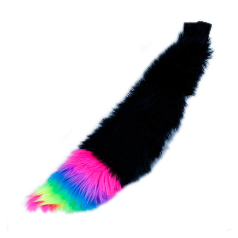 Rainbow Fur Tipped Mini Fox Tail