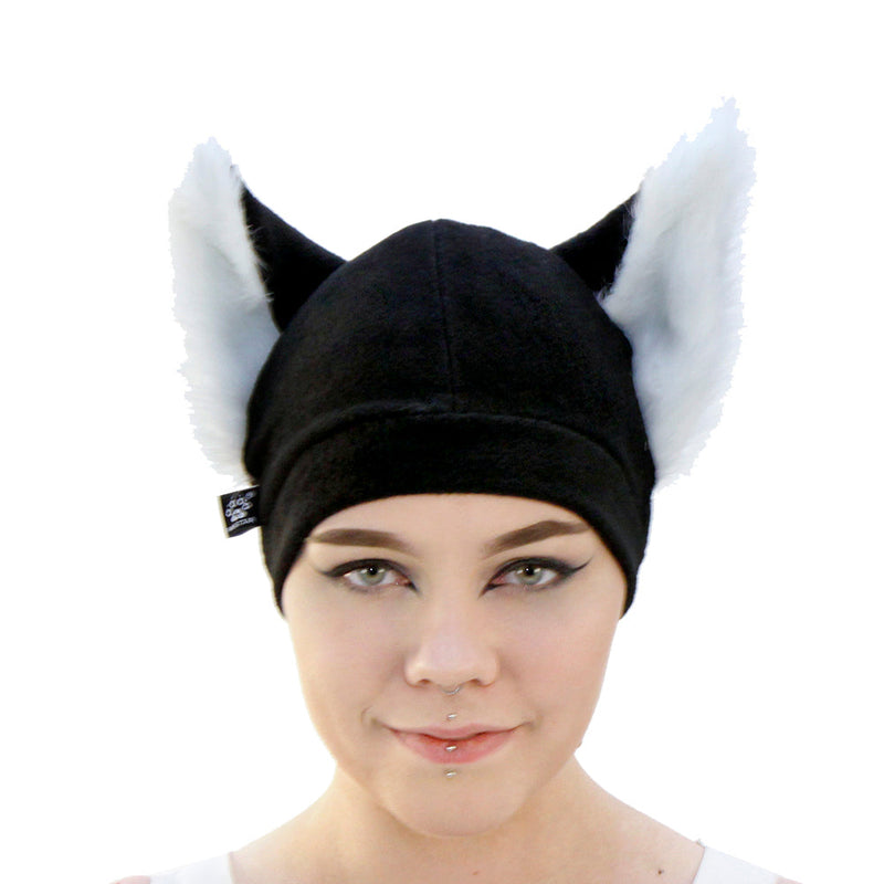 white Pawstar wolf cute wolf hat with ears. Great for halloween costume and furry cosplay.