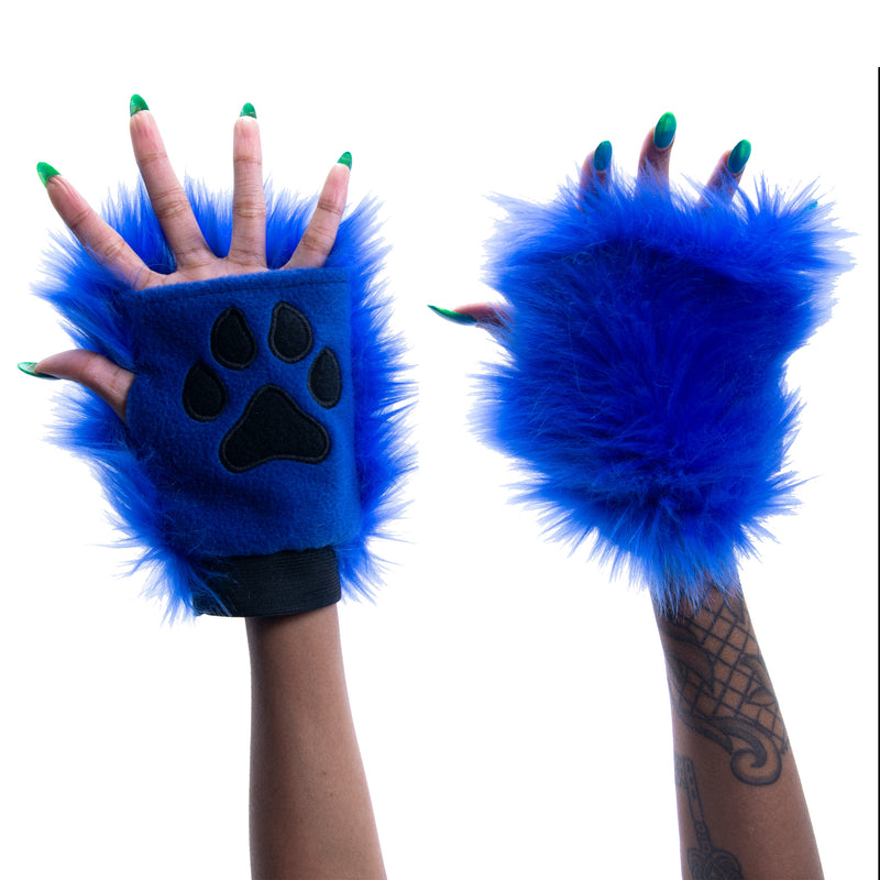 blue Pawstar pawlet furry hand glove paws.