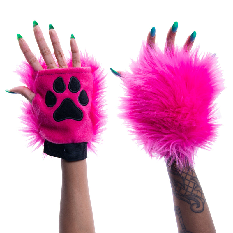 hot pink Pawstar pawlet furry hand glove paws.