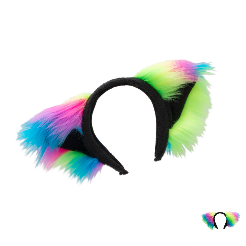 Rainbow Fur Fluffy Mew Ear Headband