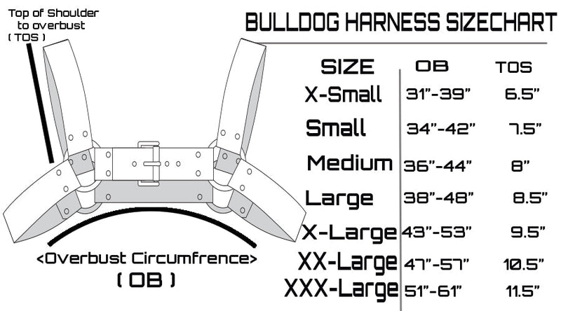 Bulldog Unisex Harness - DarkStar Fusion  Harness bulldog-unisex-harness Harness, leather DarkStar Fusion goth gothic cybergoth cyberpunk rave raver