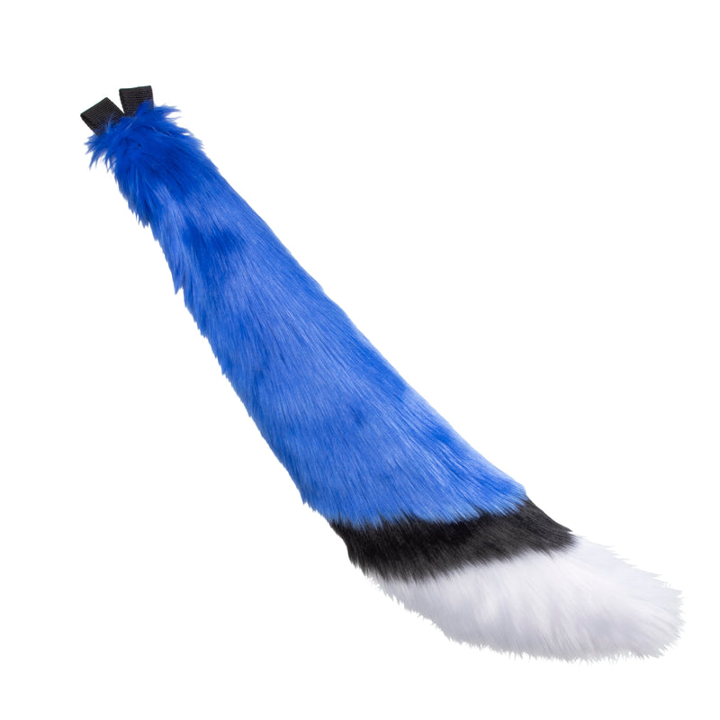 Blue Pawstar furry fox wolf tail with white and black accent. Great for costume, cosplay or partial fursuit.