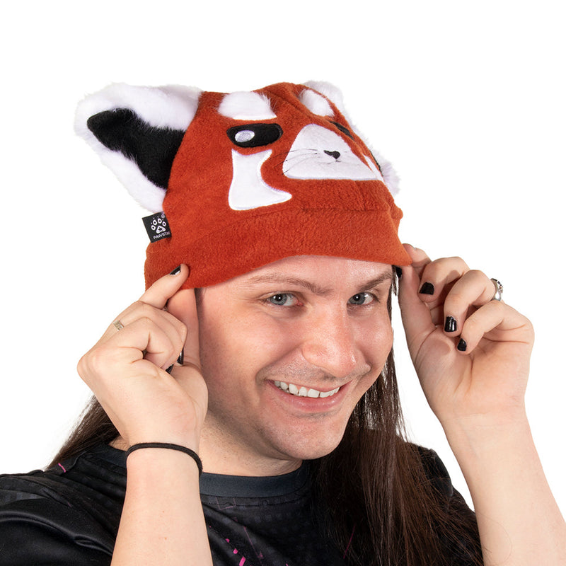 Red Panda Hat - DarkStar Fusion  Fleece Hats red-panda-hat canine, cosplay, costume, furry, hat, new, sale DarkStar Fusion goth gothic cybergoth cyberpunk rave raver