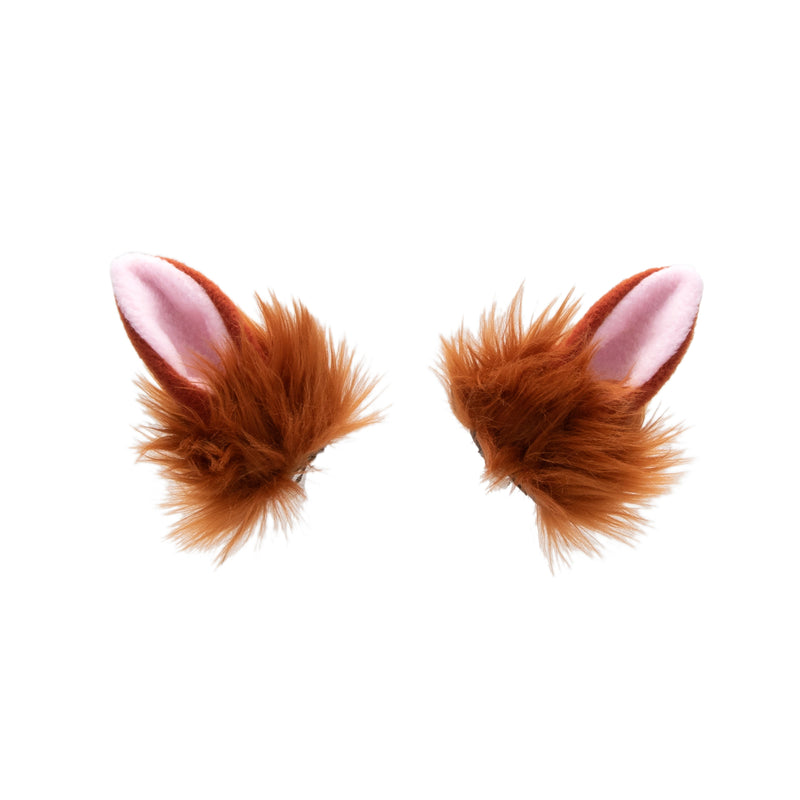 rust brown cute furry bunny rabbit hair clip ears. Great for halloween costume and furry cosplay.