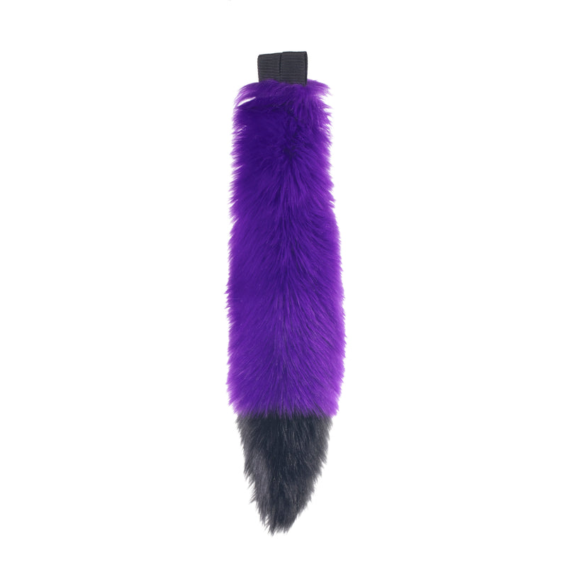 purple Pawstar fluffy furry costume mini fox tail. Great for Halloween, Parties, and more.