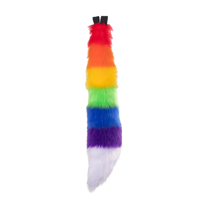Rainbow Stripe Full Fox Tail