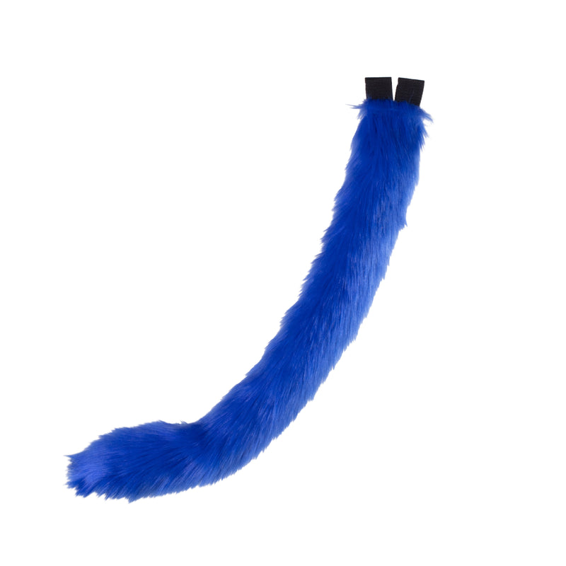 blue kitty cat feline costume tail made of faux fur. Fluffy furry and perfect for Halloween.