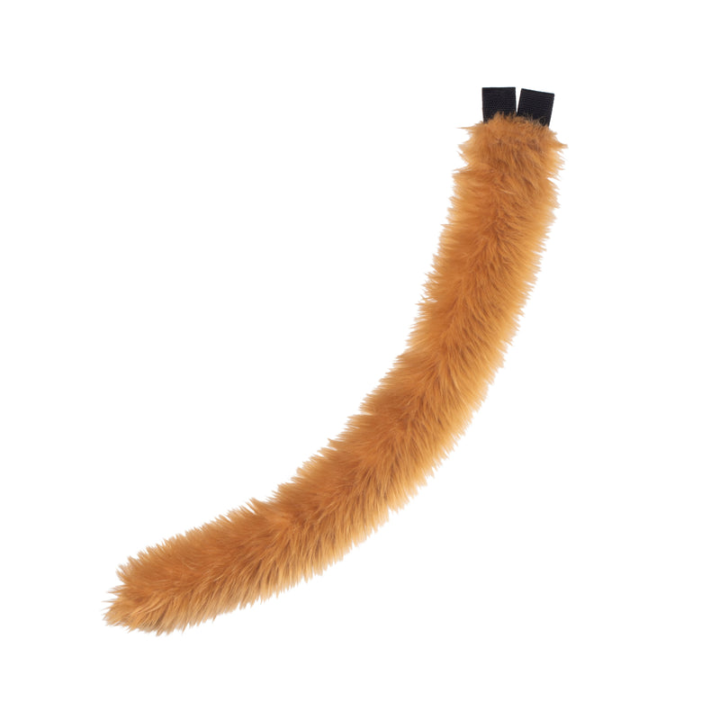 butterscotch brown kitty cat feline costume tail made of faux fur. Fluffy furry and perfect for Halloween.