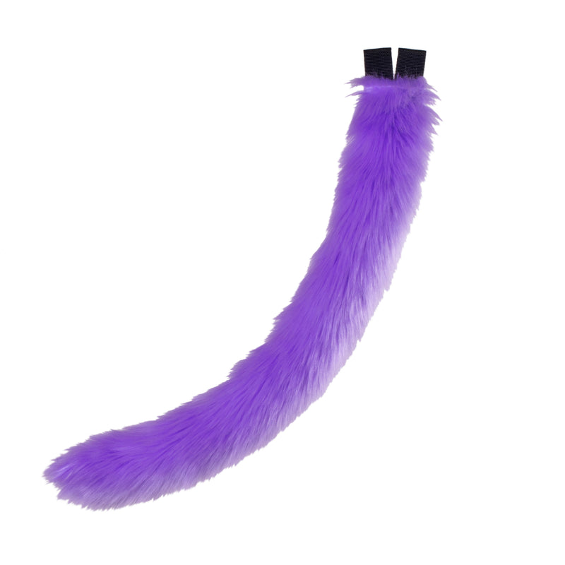 pastel lavender kitty cat feline costume tail made of faux fur. Fluffy furry and perfect for Halloween.