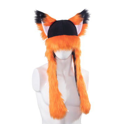 Fox Yip Hat III - DarkStar Fusion  Fleece Hats fox-yip-hat-iii canine, cosplay, costume, fox, furry, hat, orange DarkStar Fusion goth gothic cybergoth cyberpunk rave raver