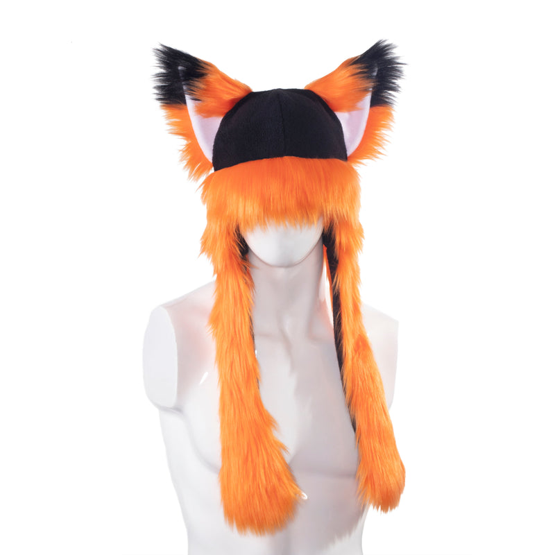 Fox Yip Hat III - DarkStar Fusion  Fleece Hats fox-yip-hat-iii canine, cosplay, costume, fox, furry, hat, orange DarkStar Fusion goth gothic cybergoth cyberpunk rave raver