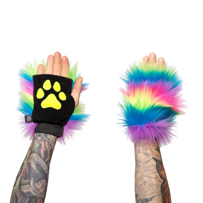 rainbow pawlets  by Pawstar! great for raves, parties, cosplays, and halloween costumes.