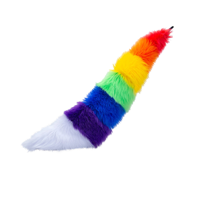 Rainbow Stripe Full Fox Tail