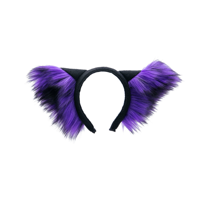 purple Pawstar fluffy wolf ear headband. Great halloween costume and furry cosplay.