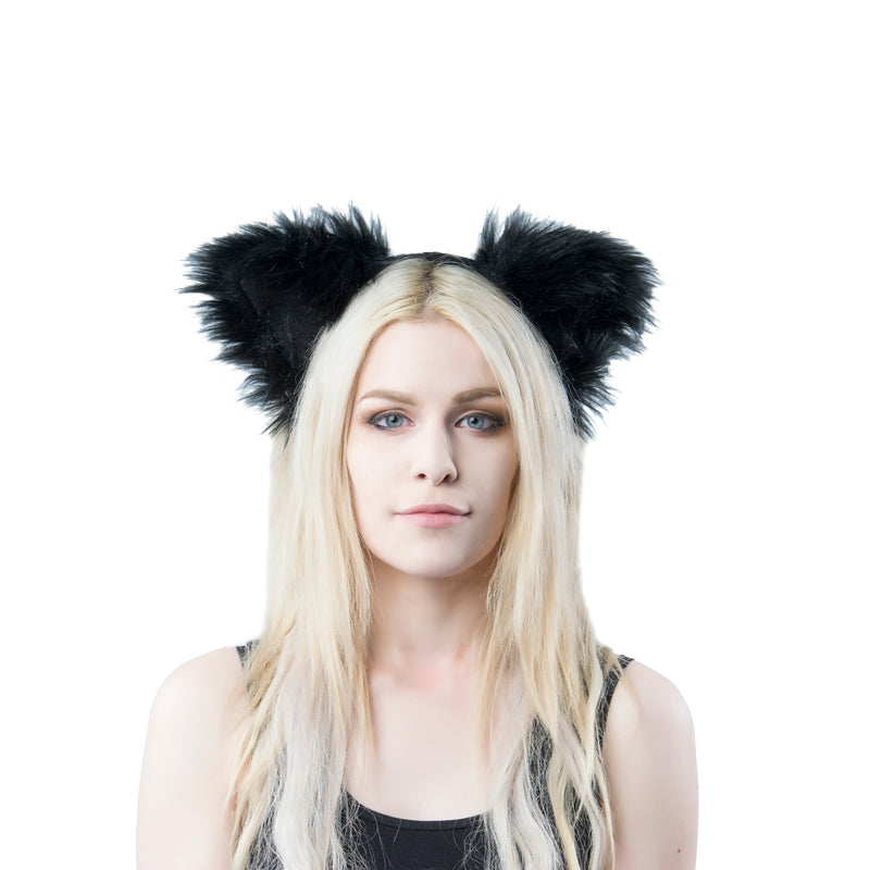 Pawstar Mew Kitty Cat kitten ear headband. Made from faux fur. great for furries costumes halloween cosplay and more. Made in the usa.