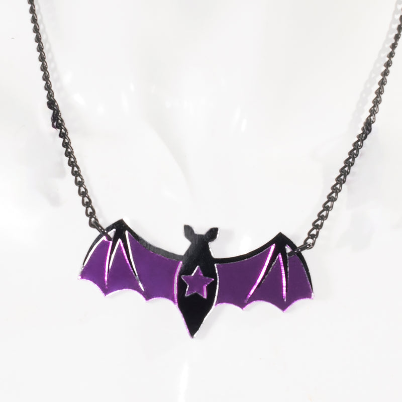 Bat Star Necklace - DarkStar Fusion  Jewelry bat-star-necklace goth DarkStar Fusion goth gothic cybergoth cyberpunk rave raver